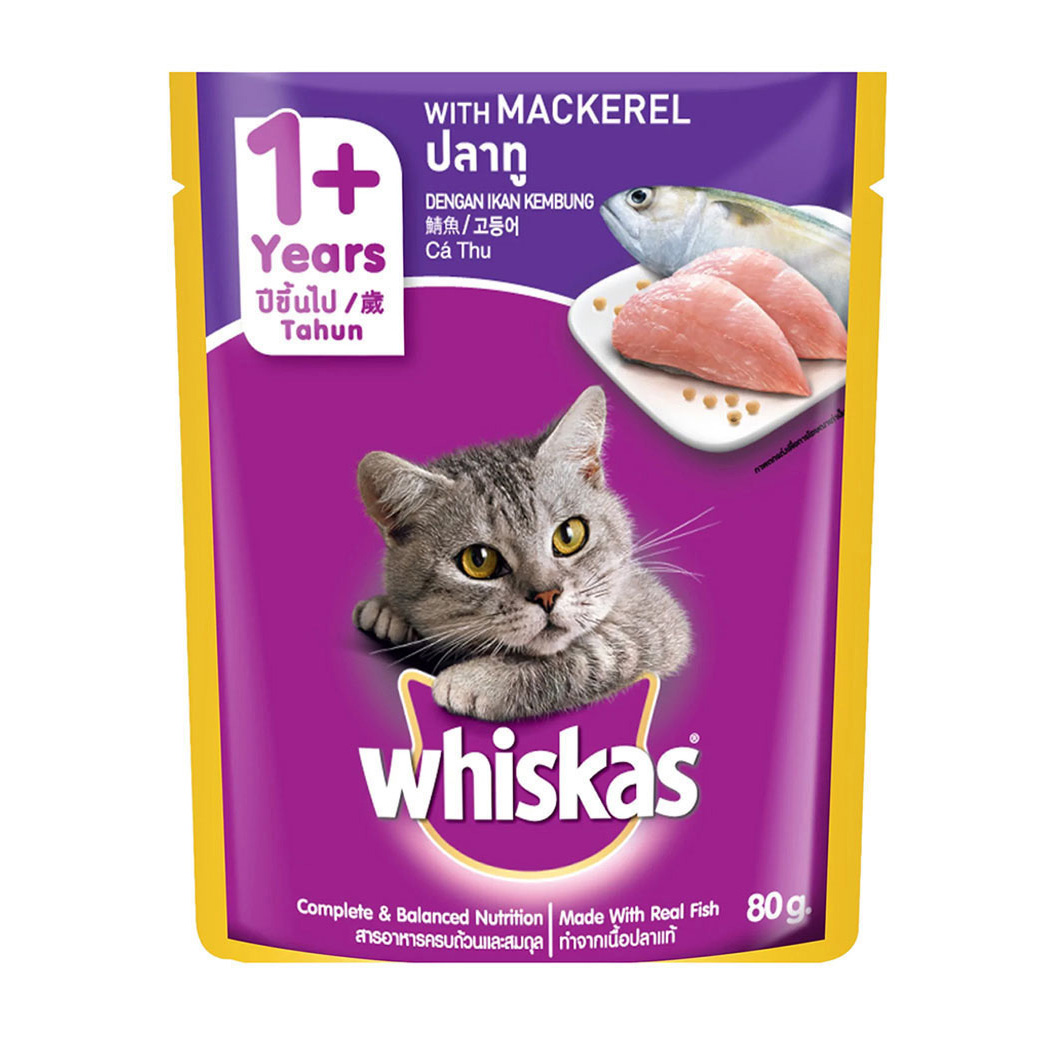 Whiskas Cat Food Pouch Mackerel Flavor