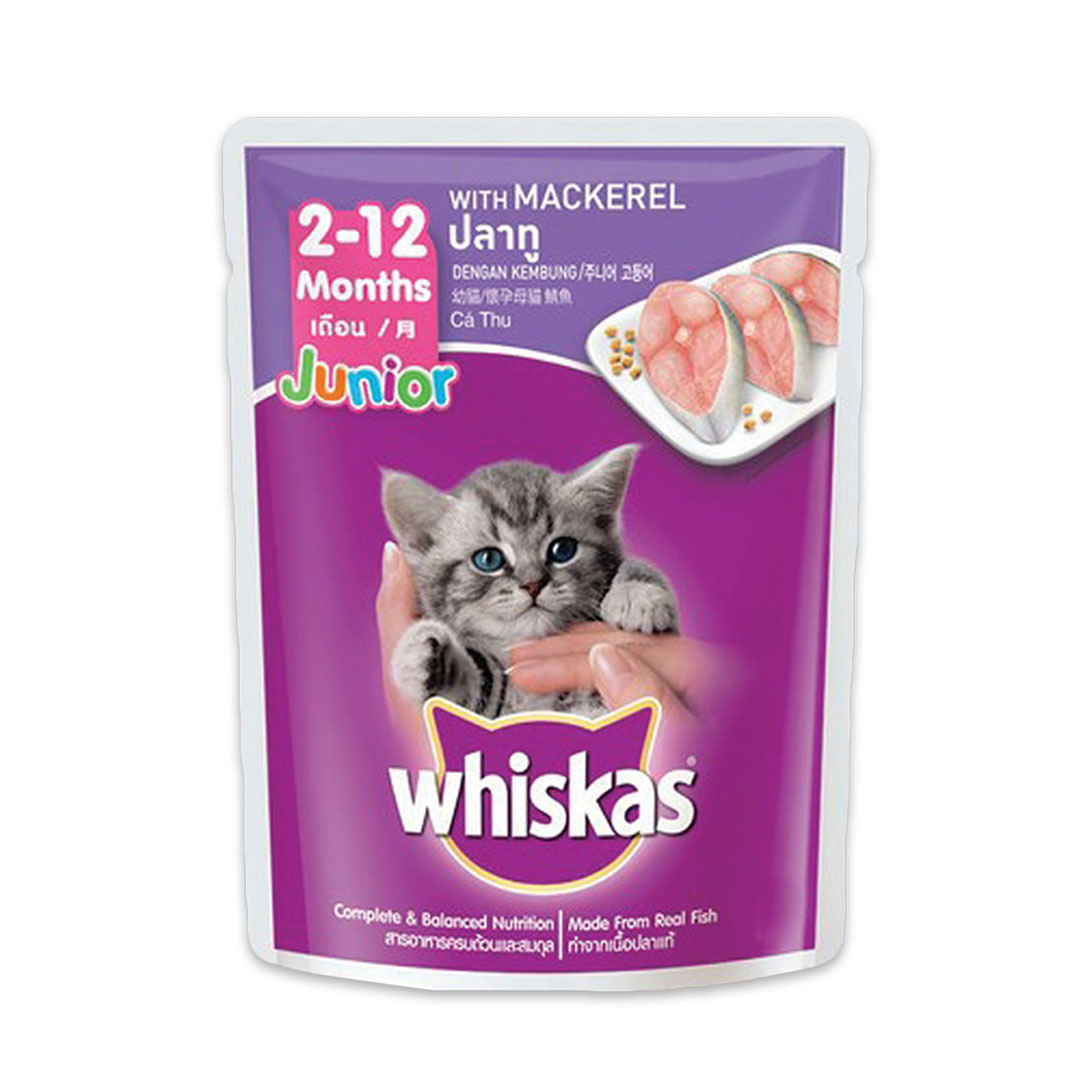 Whiskas Cat Food Pouch Junior Mackerel Falvor