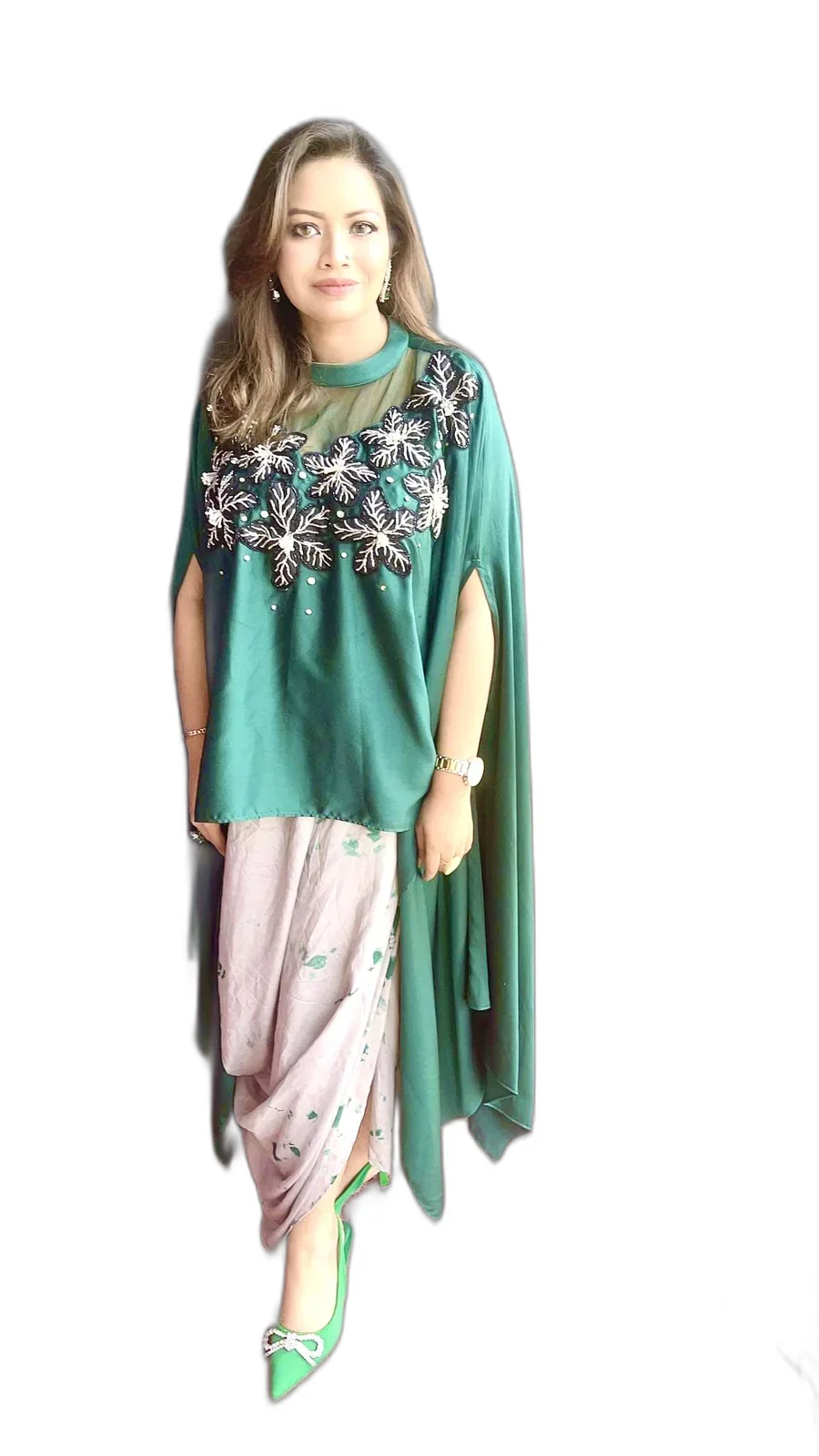 Polkadrops Ivory & Green Outfit