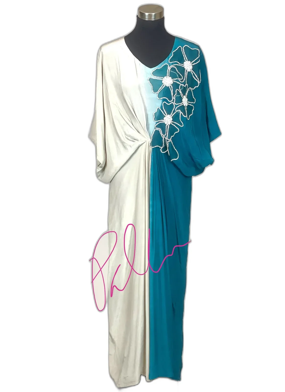 Polkadrops Ivory & Teal Outfit