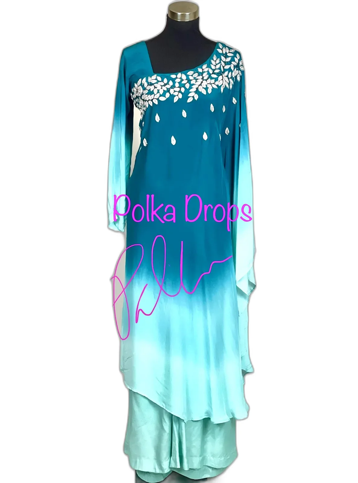 Polkadrops Teal & Ivory Outfit